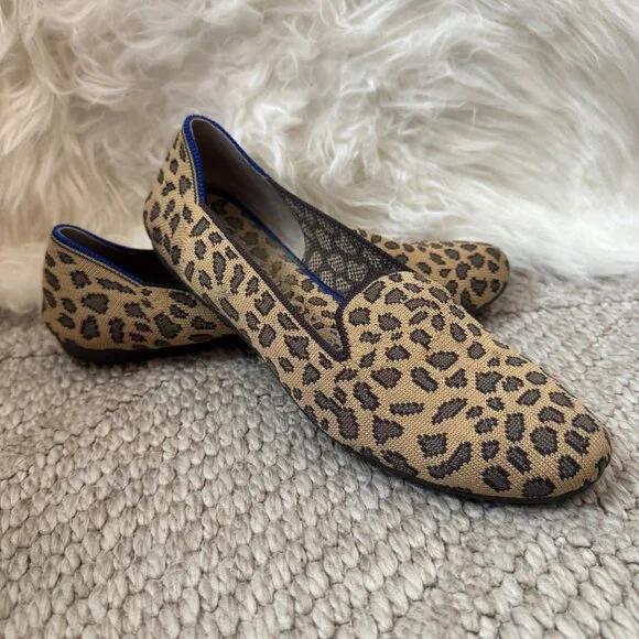 Rothy’s cheetah/leopard print flats (The Loafer style) in size 7.5 - Picture 2 of 4